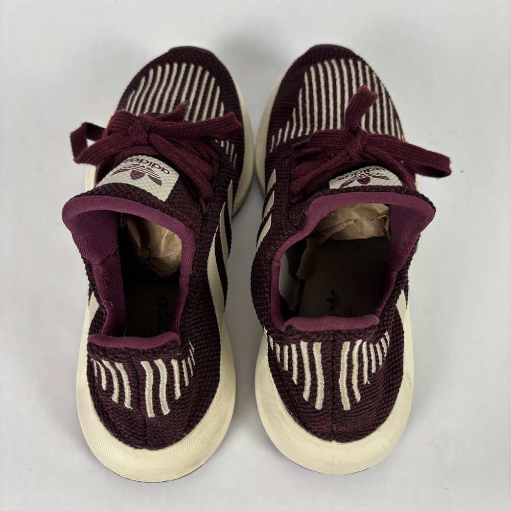Adidas Brown and Burgundy Sneakers with Knit Upper Size 6 - Picture 5 of 6